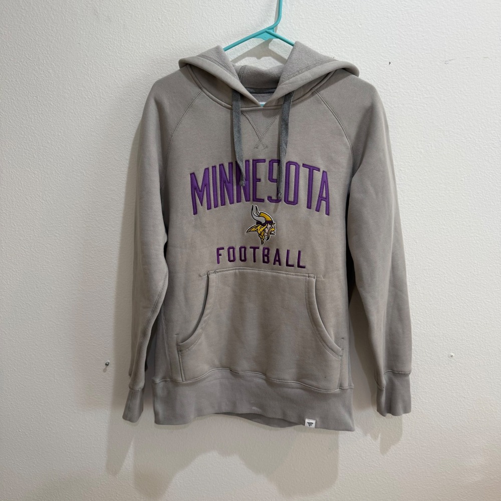 NFL Pro Line Fanatics Minnesota Vikings Football Hoodie Gray Mens Small